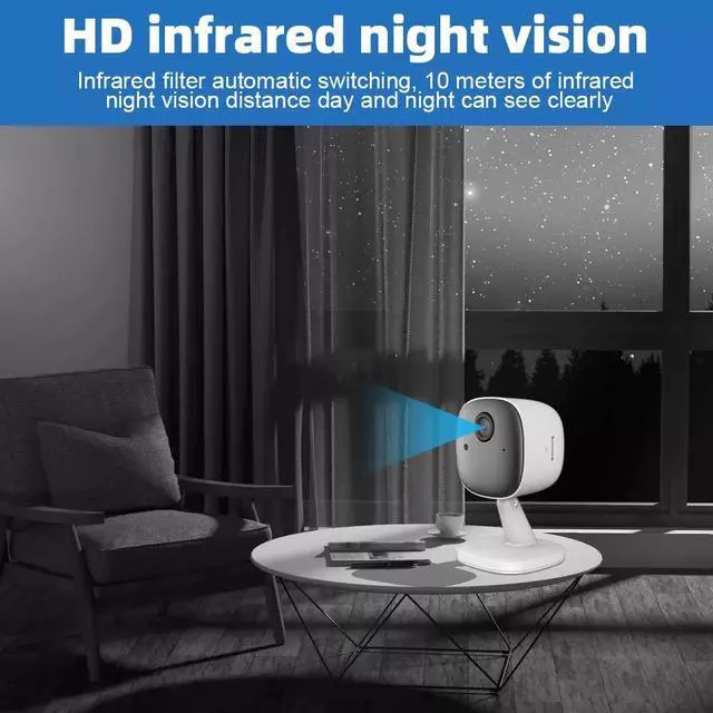 Alt view image 2 of 7 - 1 Pack Mini Pro 1080P Indoor Home Security Camera Wireless Baby Monitor Pet Cam