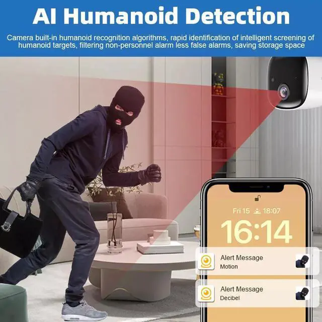 Alt view image 4 of 7 - 1 Pack Mini Pro 1080P Indoor Home Security Camera Wireless Baby Monitor Pet Cam