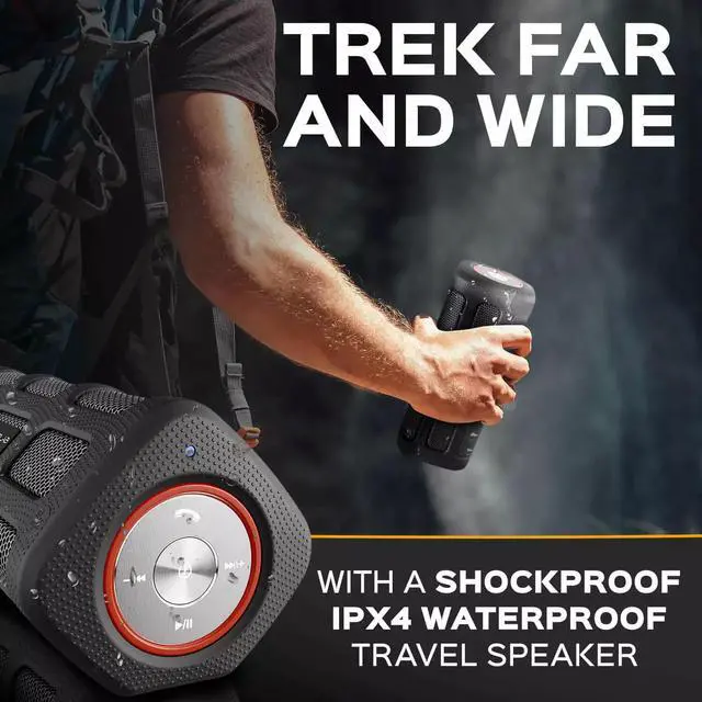 Alt view image 3 of 7 - TREBLAB FX100 Waterproof Rugged Portable Bluetooth Speaker - Shockproof