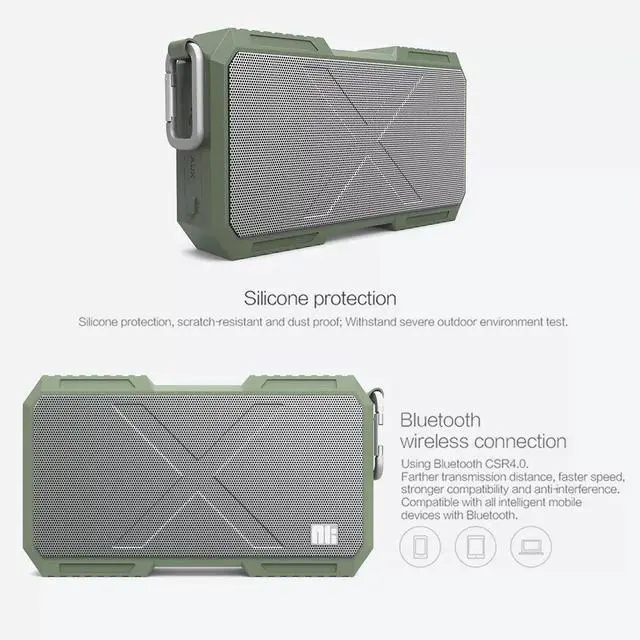 Alt view image 6 of 7 - Waterproof Portable Wireless Bluetooth 4.0 Stereo Speaker with Powerbank - Green