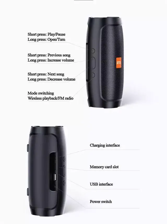 Alt view image 5 of 6 - Bluetooth Wireless Portable Speaker Waterproof Stereo USB Bass TF FM Radio LOUD
