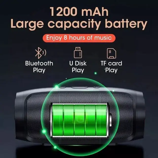 Alt view image 3 of 6 - Bluetooth Wireless Portable Speaker Waterproof Stereo USB Bass TF FM Radio LOUD