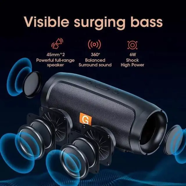 Alt view image 4 of 6 - Bluetooth Wireless Portable Speaker Waterproof Stereo USB Bass TF FM Radio LOUD