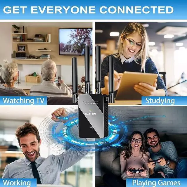 Alt view image 3 of 7 - WiFi Extender Signal Booster Up To 9956 sq.ft Coverage