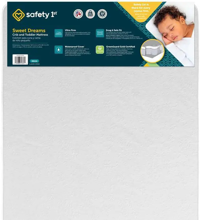 Alt view image 2 of 7 - Safety 1st Sweet Dreams Standard Firm Baby Crib & Toddler Bed Mattress