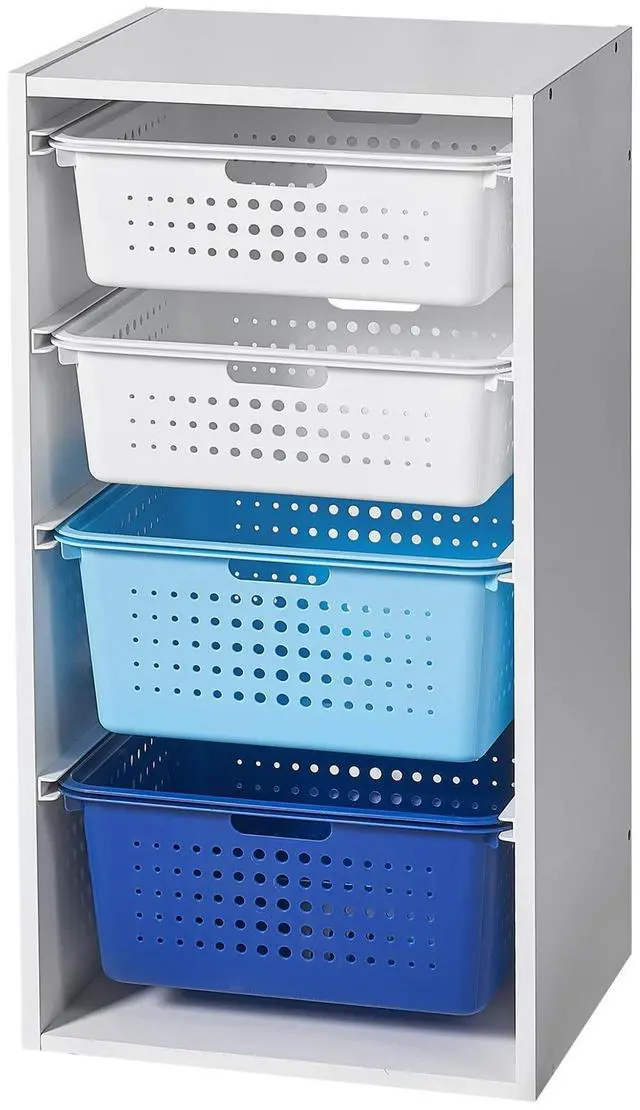 Alt view image 2 of 4 - Your Zone Kids Sliding Bin Organizer with 4 Storage Bins, White, Age 3+ Blue