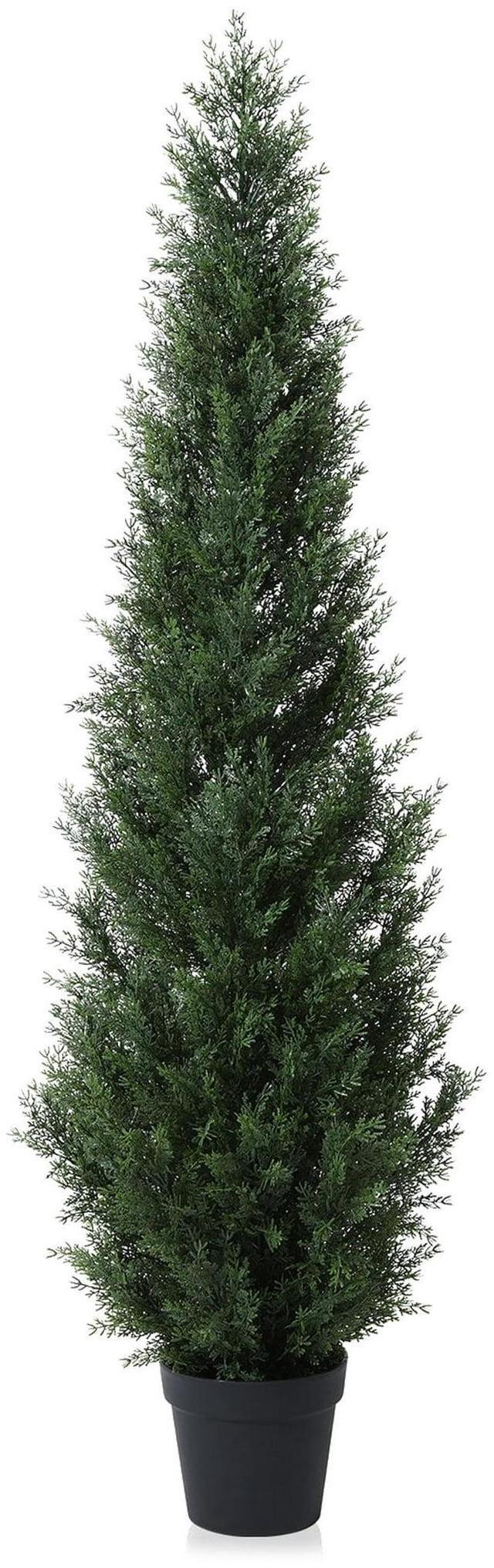 Main image of Artificial Cedar Tree 5 ft Outdoor Artificial Topiary Cedar Plants Fake Tree UV Rated Potted Tree for Porch Decor Faux Pine Tree for Perfect Housewarming Gift 1Pack