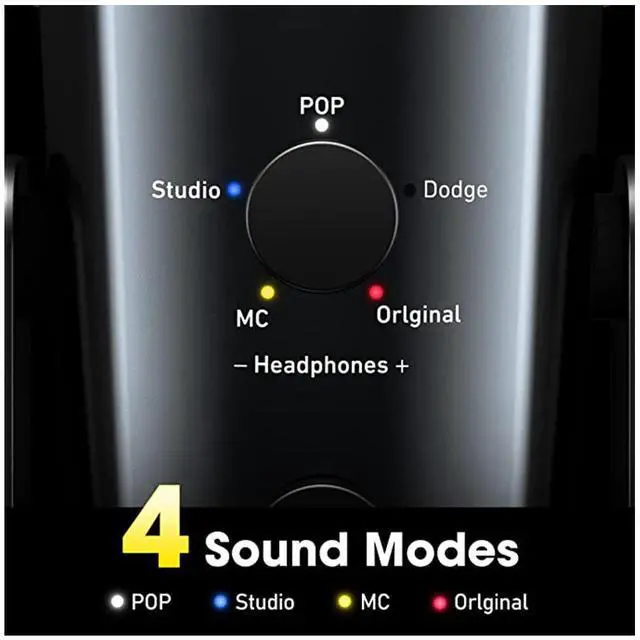 Alt view image 7 of 7 - USB Microphone, Condenser Gaming Microphone for PC//5/Laptop/Phone, 4 Sound Modes, Noise Reduction and Reverb