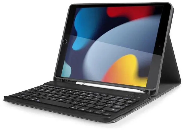 Alt view image 2 of 7 - For iPad 9th/8th/7th Gen 10.2 inch Keyboard Case with Pencil Holder Stand Cover