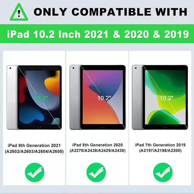 Alt view image 3 of 7 - For iPad 9th/8th/7th Gen 10.2 inch Keyboard Case with Pencil Holder Stand Cover