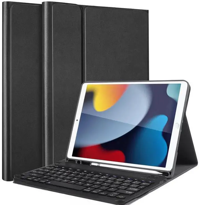 Main image of For iPad 9th/8th/7th Gen 10.2 inch Keyboard Case with Pencil Holder Stand Cover