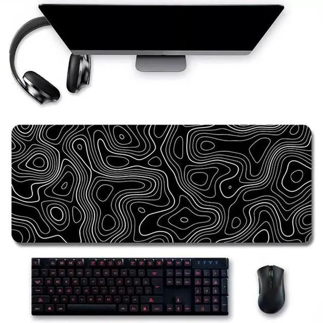 Alt view image 2 of 7 - Extended Gaming Mouse Pad Large Size 31.5'' x 11.8'' Computer Keyboard Mat Black