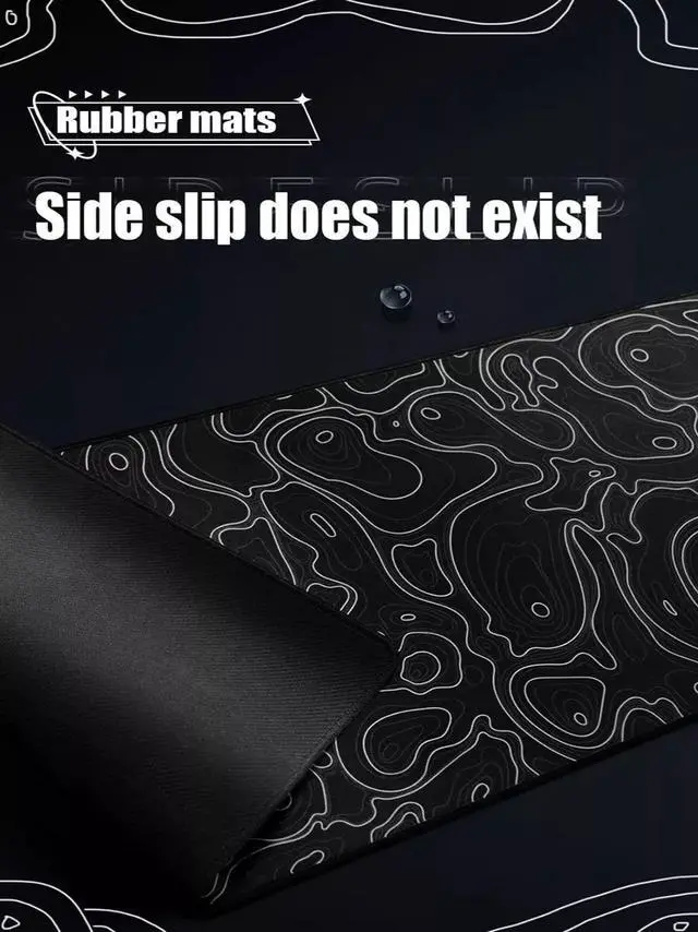 Alt view image 6 of 7 - Extended Gaming Mouse Pad Large Size 31.5'' x 11.8'' Computer Keyboard Mat Black