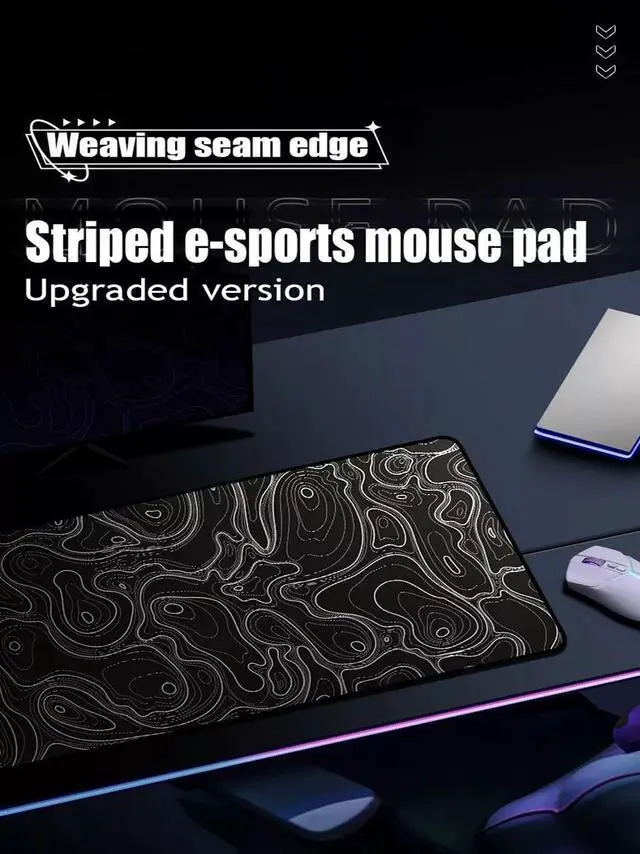 Alt view image 5 of 7 - Extended Gaming Mouse Pad Large Size 31.5'' x 11.8'' Computer Keyboard Mat Black