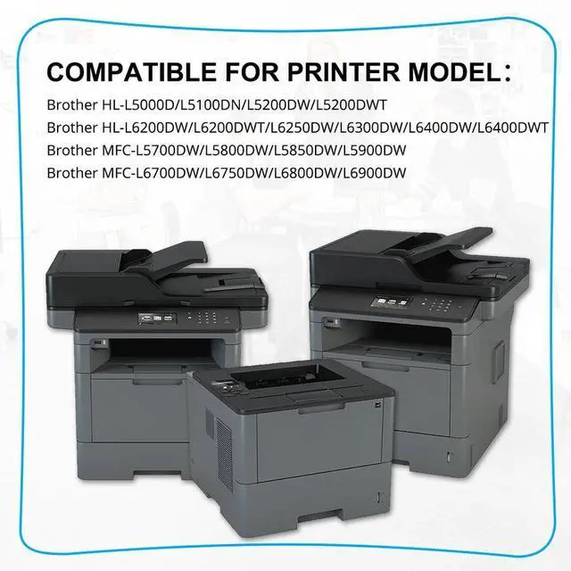 Alt view image 2 of 7 - 3PK TN850 Toner + 2PK DR820 Drum Compatible With Brother MFC-L5850DW HL L6400DW