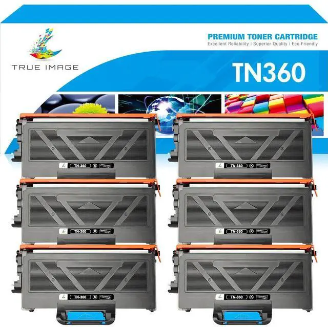Main image of True Image TN360 TN330 High Yield Black Toner Cartridge Compatible Brother DCP-7030/7040 HL-2140 MFC-7320/7340 6 Pack