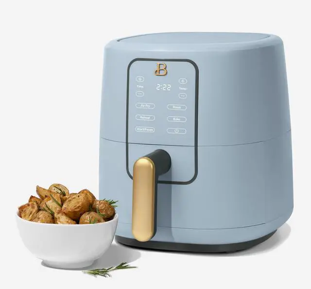 Alt view image 2 of 7 - Beautiful 3 Qt Air Fryer with TurboCrisp Technology, White Icing by Drew Barrymore Blue