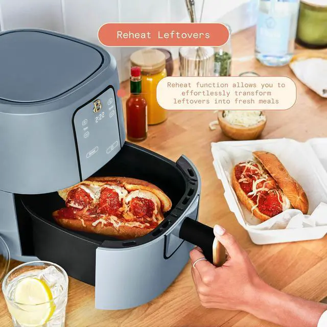 Alt view image 5 of 7 - Beautiful 3 Qt Air Fryer with TurboCrisp Technology, White Icing by Drew Barrymore Blue