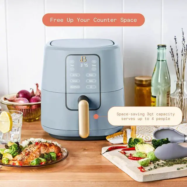 Alt view image 6 of 7 - Beautiful 3 Qt Air Fryer with TurboCrisp Technology, White Icing by Drew Barrymore Blue