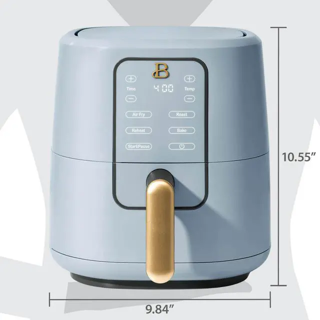 Alt view image 7 of 7 - Beautiful 3 Qt Air Fryer with TurboCrisp Technology, White Icing by Drew Barrymore Blue