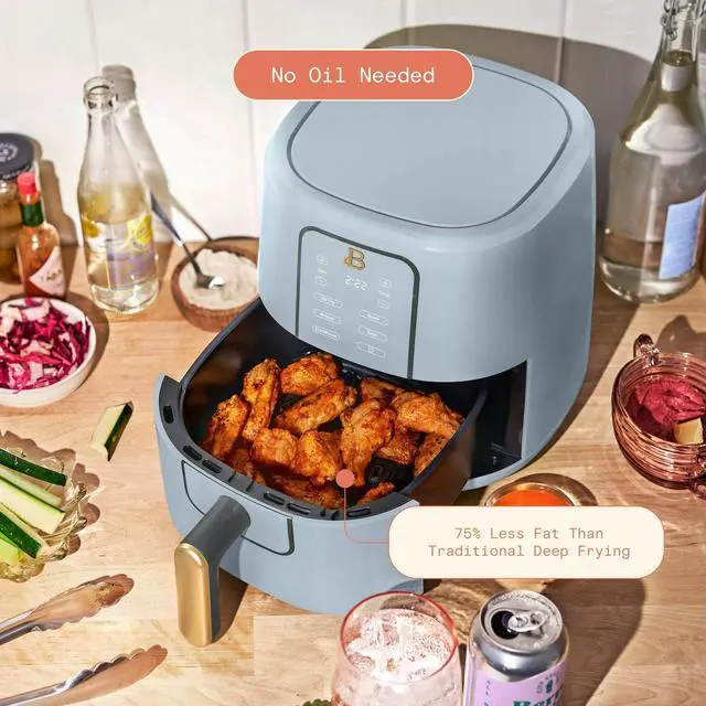 Alt view image 4 of 7 - Beautiful 3 Qt Air Fryer with TurboCrisp Technology, White Icing by Drew Barrymore Blue