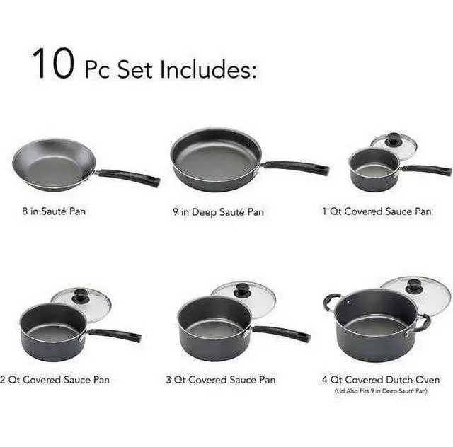 Alt view image 3 of 6 - Tramontina Primaware Non-stick Cookware Set, 10 Piece