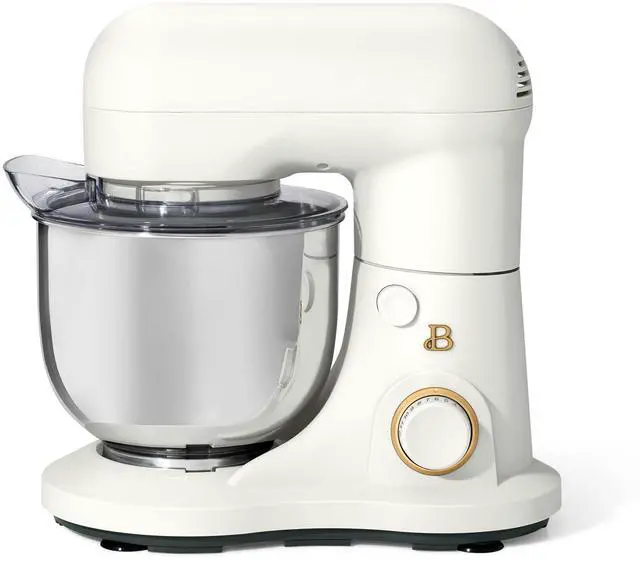 Main image of Beautiful 3.5 Qt Stand Mixer, White Icing with Flat Beater, Dough Hook, Balloon Whisk