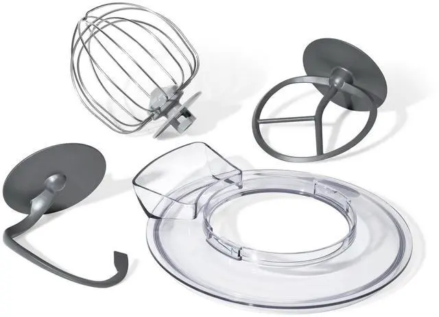 Alt view image 5 of 7 - Beautiful 3.5 Qt Stand Mixer, White Icing with Flat Beater, Dough Hook, Balloon Whisk Blue