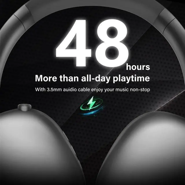 Alt view image 5 of 7 - Twshouse Y01 Bluetooth Headphones over Ear Wireless, 48 Hours Listening Time with Microphone, Foldable Lightweight Design, HiFi Stereo Sound with Deep Bass, for Work, Travel, Sport Gray
