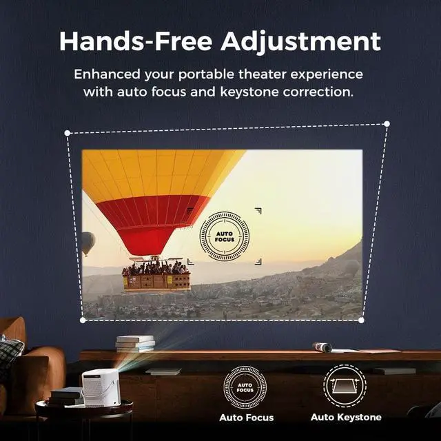 Alt view image 7 of 7 - VANKYO-Performance H300W Native 1080P Portable Smart Projector, 5G Wifi and Bluetooth Outdoor Movie Projector, Wireless Mirroring, Auto Keystone