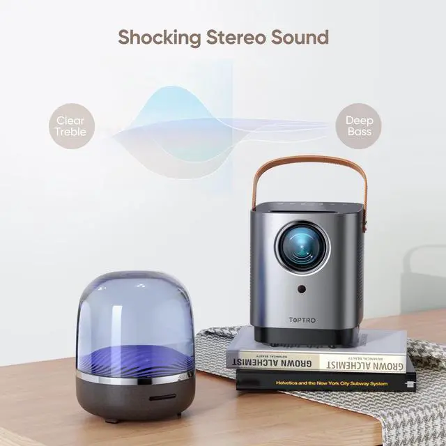 Alt view image 5 of 6 - Toptro 5G WiFi Bluetooth Projector, Latest Dust-Proof Outdoor Portable Projector, 1080P Supported, 15000 Lumen, 4D/4P Keystone