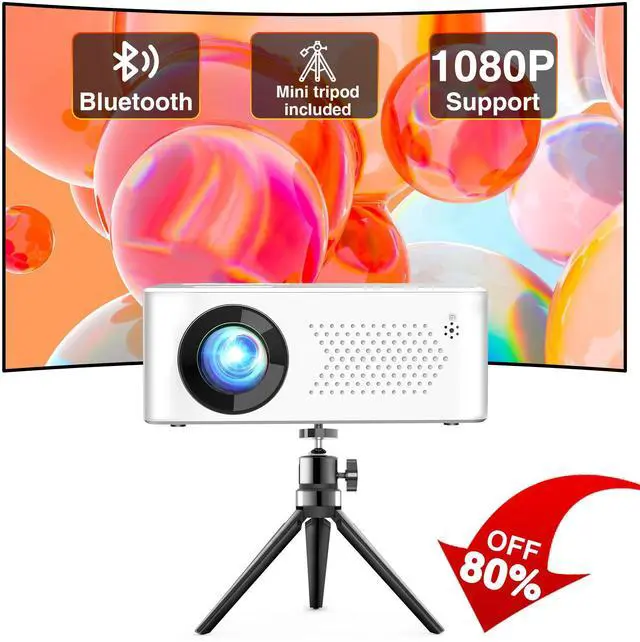 Main image of Faltopu Mini Bluetooth Projector with Tripod, 9500LM Full HD 1080P Portable Home Theater Projector ,Support 250"Display