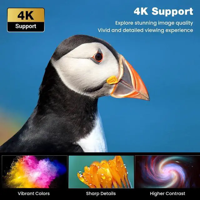 Alt view image 2 of 7 - AUOSHI 4K Support Portable Projector with Wifi and Bluetooth Mini Projector with Speaker FHD Native 1080P Projectors for Outdoor Movies Home Theater