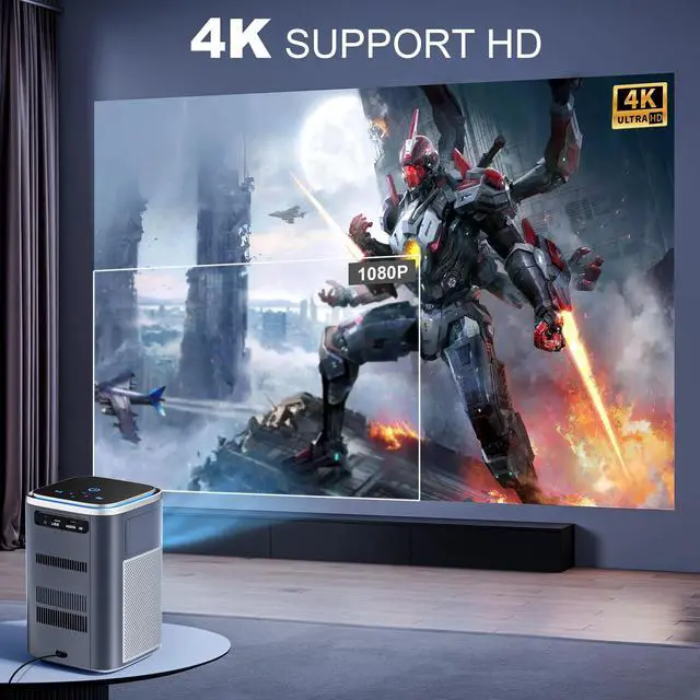 Alt view image 3 of 6 - NBD Projector with 5G WiFi and Bluetooth,4K Support 600ANSI Native 1080P Home Theater Projector