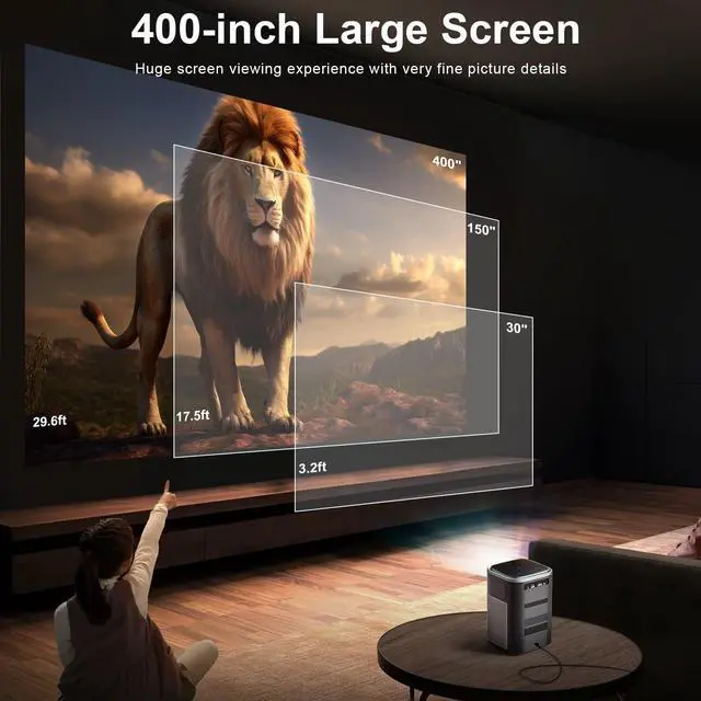 Alt view image 2 of 6 - NBD Projector with 5G WiFi and Bluetooth,4K Support 600ANSI Native 1080P Home Theater Projector