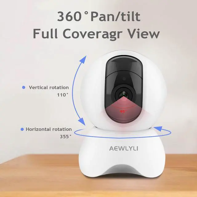 Alt view image 6 of 7 - AEWLYLI Baby Monitor Security Camera, 360° 1080P HD WiFi Camera, Night Vision for Baby, Pet Dog and Elderly