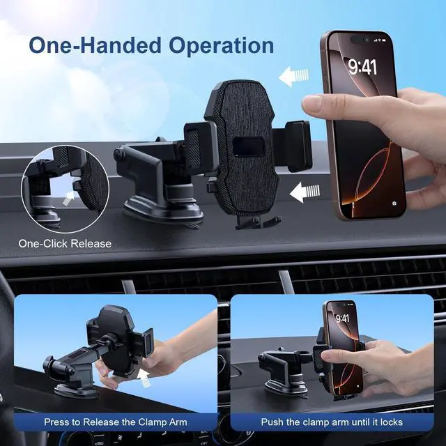 Alt view image 3 of 7 - TOPVISION Car Phone Holder, Air Vent Phone Car Holder, Universal Phone Holder for Dashboard and Windshield, Car Mount for Cars, Trucks, SUVs