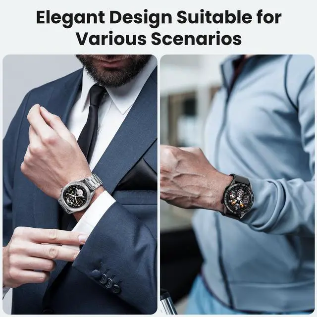 Alt view image 3 of 7 - TOPVISION Smart Watch for Men Women, Fitness Tracker 100+ Sport Modes 2 Bands for Android iOS, Silver