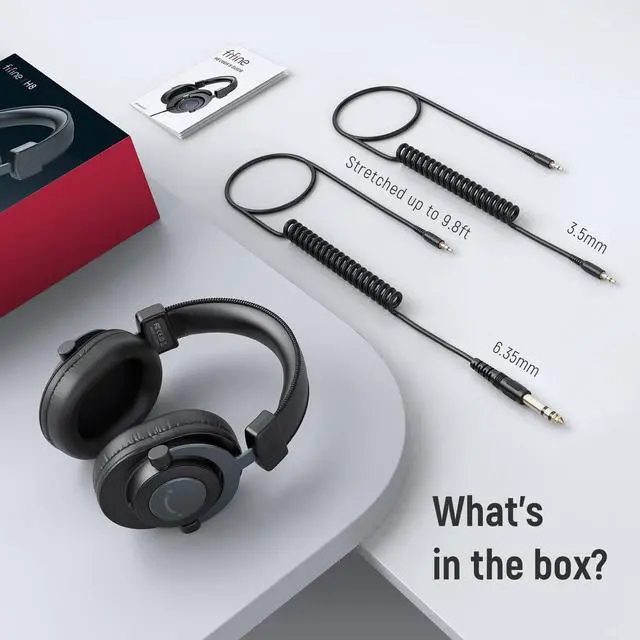 Alt view image 7 of 7 - FIFINE Studio Wired Headphones for DJ, Music Monitor/Recording, Podcast/Streaming with 9.8ft Cable for 3.5mm/6.35mm, Over Ear, Noise Cancelling-H8