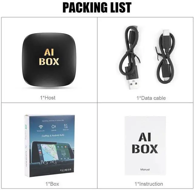 Alt view image 7 of 7 - Wireless Carplay AI box Android Auto Adapter Converter with Netflix YouTube WIFI