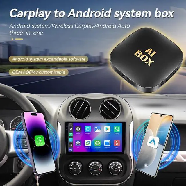 Alt view image 4 of 7 - Wireless Carplay AI box Android Auto Adapter Converter with Netflix YouTube WIFI
