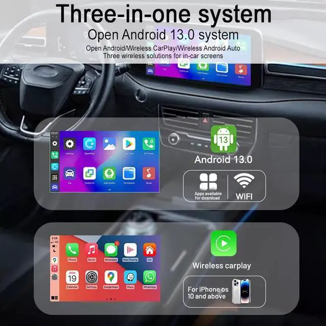 Alt view image 6 of 7 - Wireless Carplay AI box Android Auto Adapter Converter with Netflix YouTube WIFI