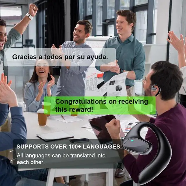 Alt view image 4 of 7 - Bluetooth Translator Earbuds 144+ Languages Smart Two Way Online Translation US