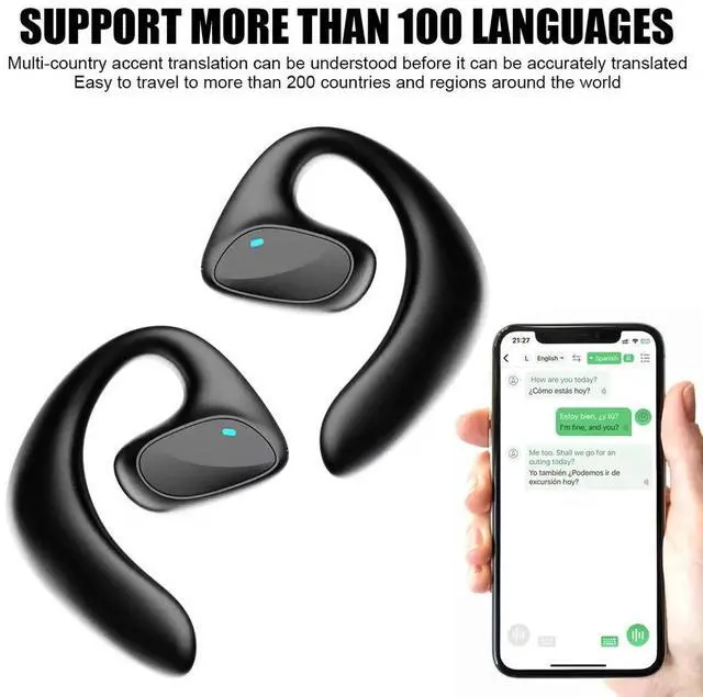 Alt view image 2 of 7 - Bluetooth Translator Earbuds 144+ Languages Smart Two Way Online Translation US