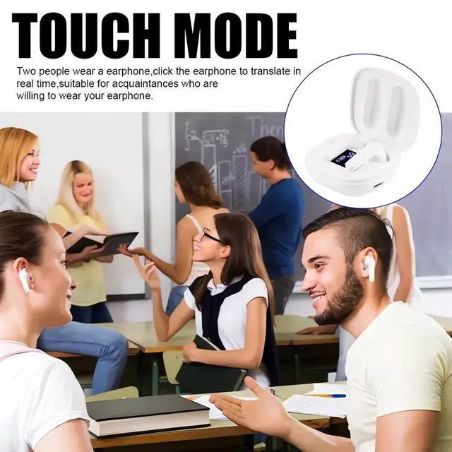 Alt view image 7 of 7 - Nshi B11 Translator Earbuds 144 Language Wireless Bluetooth Two Way Smart Translation