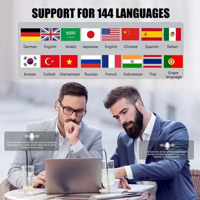 Alt view image 5 of 7 - NSHI 3-in-1 Smart Voice Translation Earbuds 144+ Languages Real Time Translator