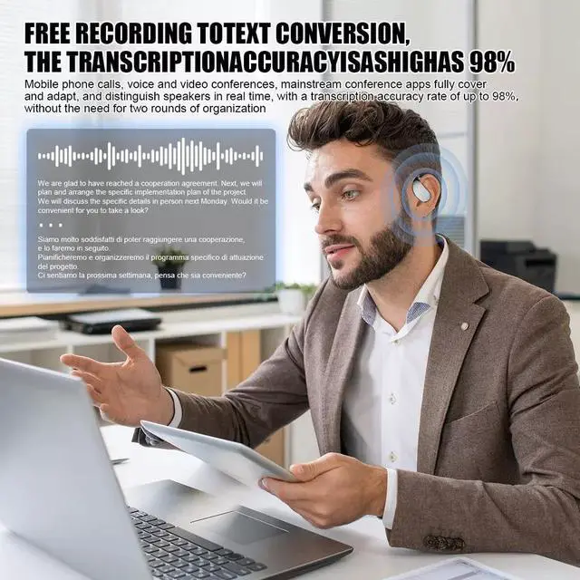Alt view image 3 of 7 - NSHI 3-in-1 Smart Voice Translation Earbuds 144+ Languages Real Time Translator