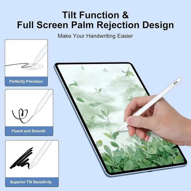 Alt view image 5 of 7 - Nshi Stylus Pen for Apple iPad Pencil 10/9/8/7/6th Mini 5/6th Air 5/4th Pro 11/12.9'' Pink