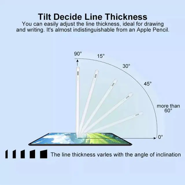 Alt view image 2 of 7 - Nshi Stylus Pen for Apple iPad Pencil 10/9/8/7/6th Mini 5/6th Air 5/4th Pro 11/12.9'' Pink