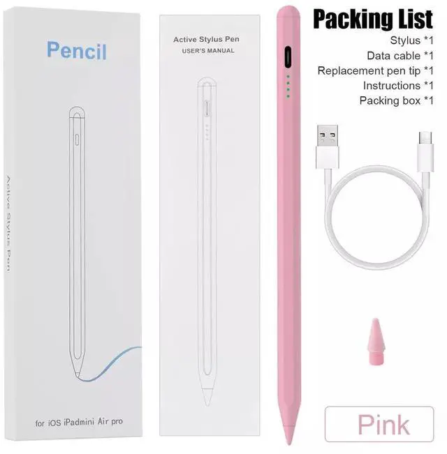 Main image of Nshi Stylus Pen for Apple iPad Pencil 10/9/8/7/6th Mini 5/6th Air 5/4th Pro 11/12.9'' Pink